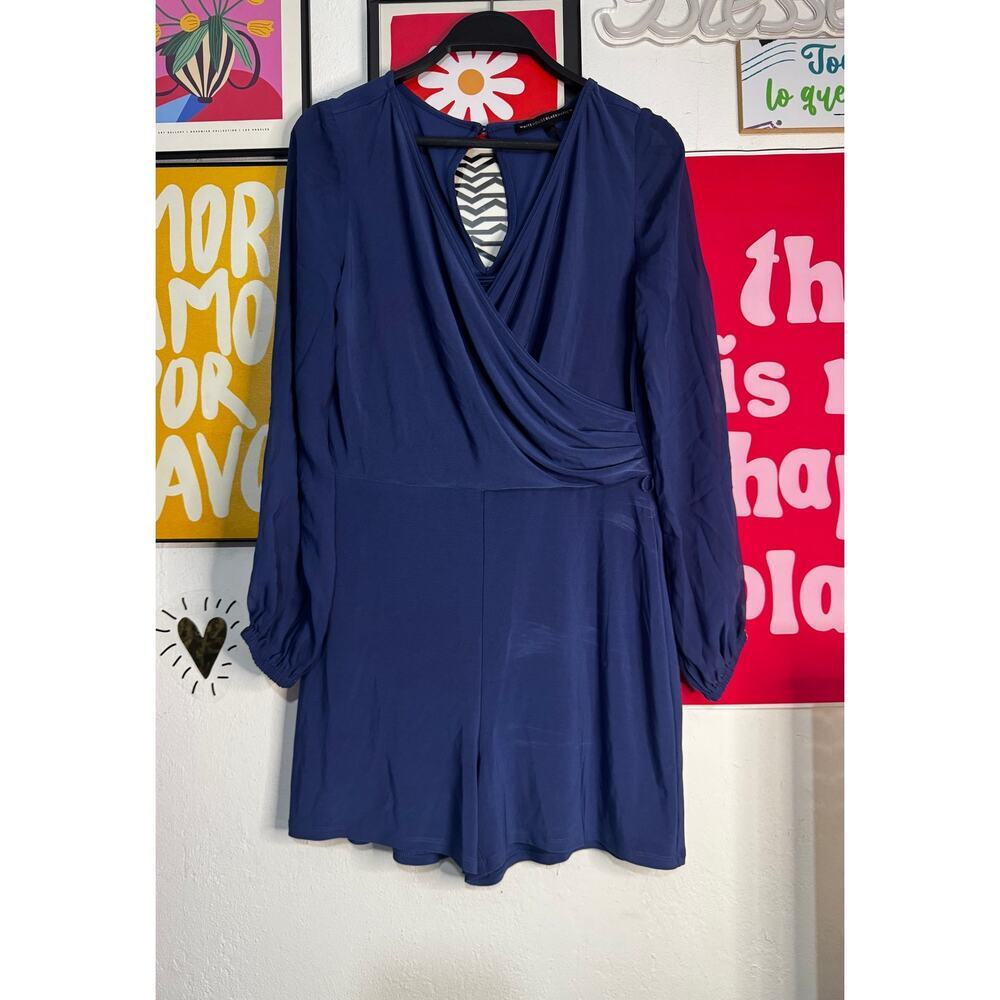 White House Black Market Long Sleeve Navy‎ Romper – XS